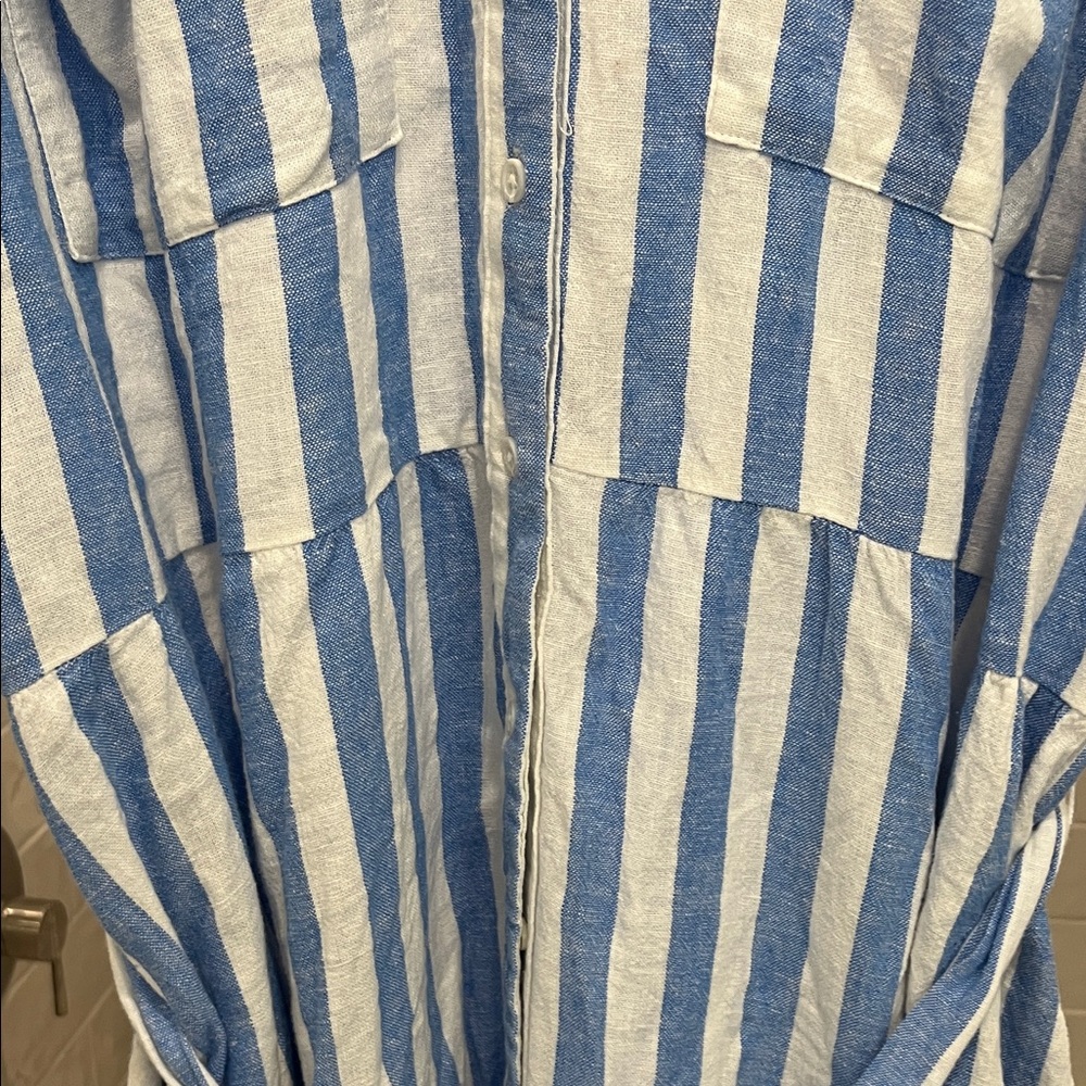 Ava & Viv Blue and White Striped Top - Picture 4 of 4
